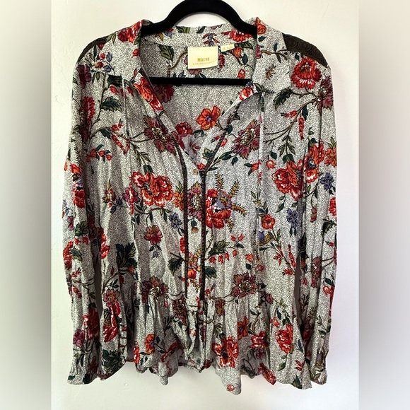 Maeve by Anthropologie Janie Flounced Peasant Blouse - Picture 4 of 13